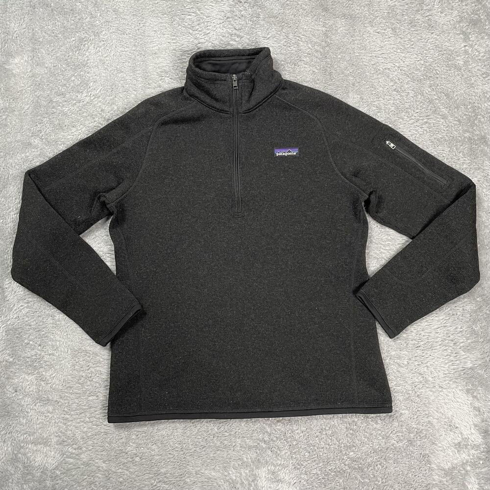 Patagonia Better Sweater Pullover Womens Large Black Quarter Zip Fleece Outdoor